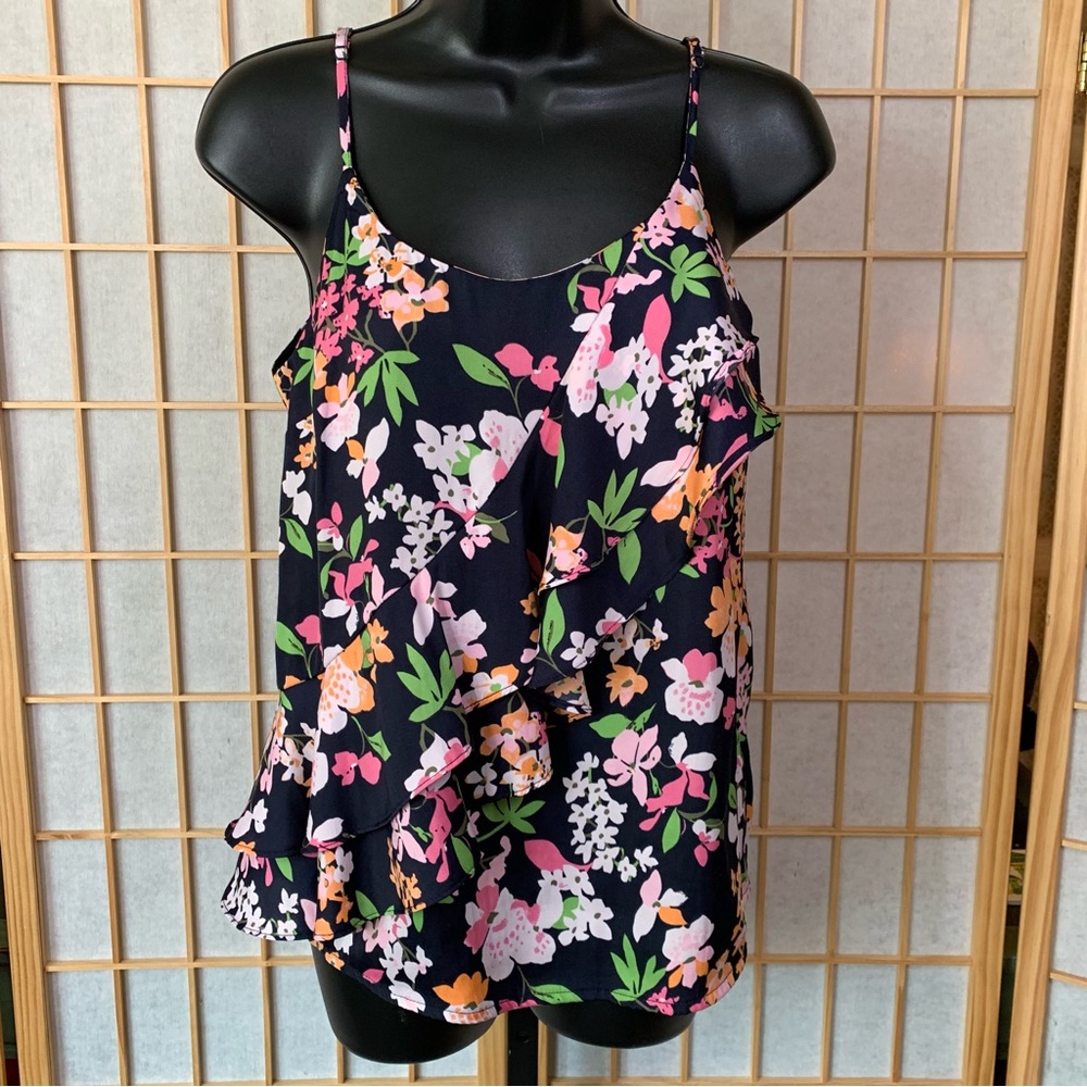 Floral Ruffles Cami Tank Top